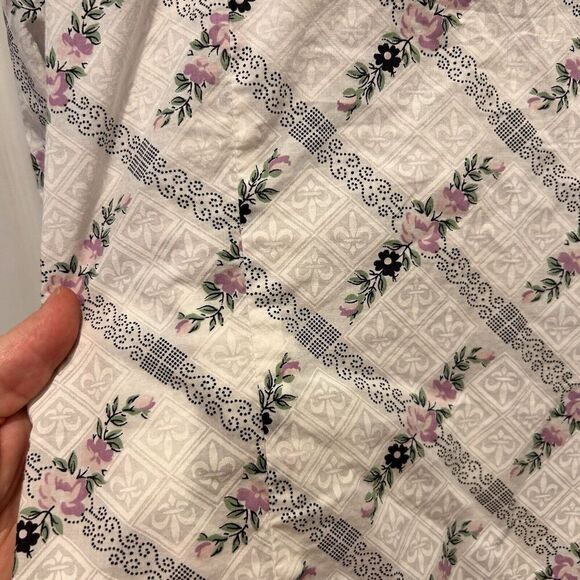 Roper White Striped Floral Western Pearl Snap Long Sleeve Size Large Rodeo 4H - Picture 8 of 8